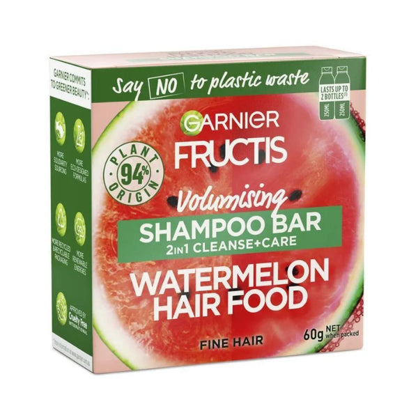 Garnier Watermelon Hair Food Volumising Cleanse and Care Shampoo Bar 60g
