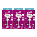 3x Gillette Venus Comfortglide Sugarberry Razor with 2 Blades