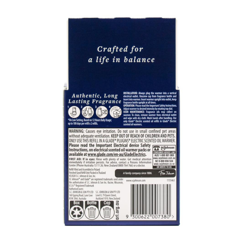 Glade Aromatherapy Electric Scented Oil Refill Lavender and Sandalwood 2 x 20ml