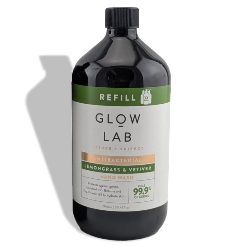 3x Glow Lab Antibacterial Hand Wash Lemongrass & Vetiver Soap 900ml