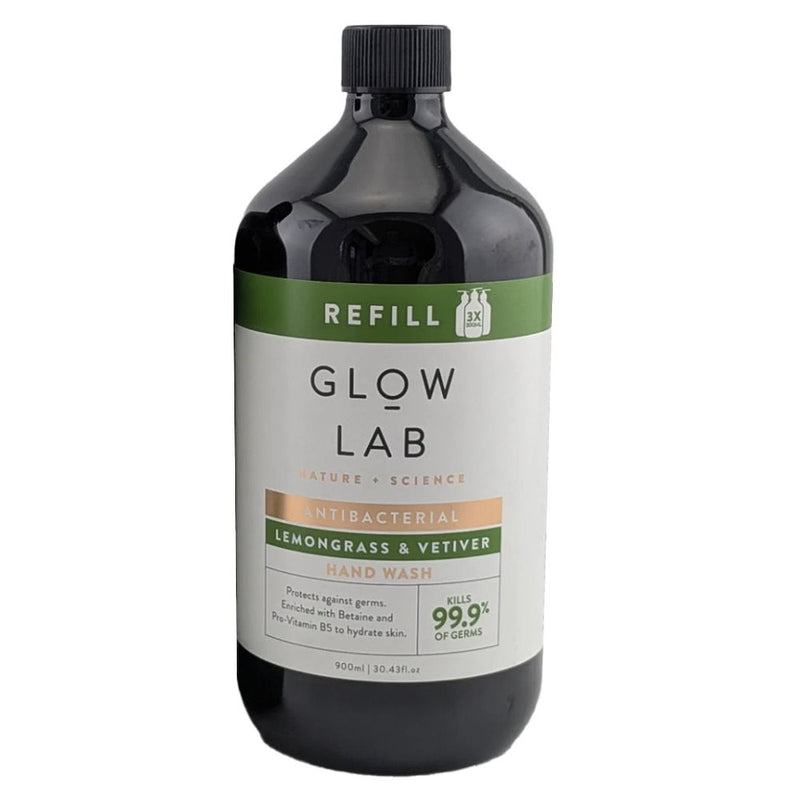 3x Glow Lab Antibacterial Hand Wash Lemongrass & Vetiver Soap 900ml