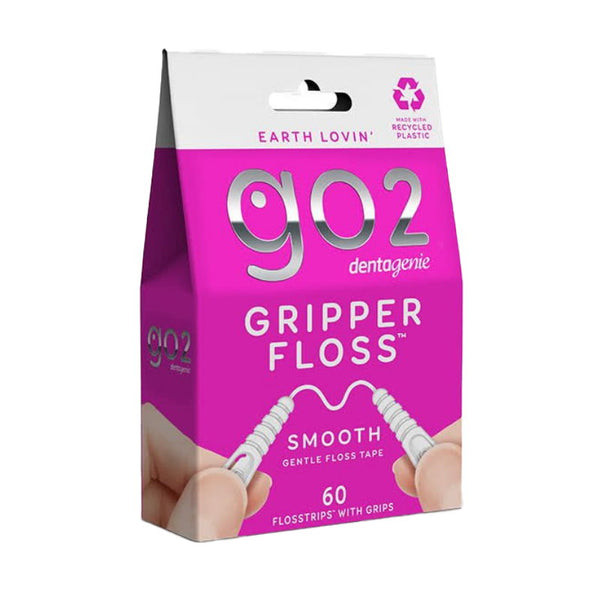 Go2 Dentagenie Gripper Smooth Dental Floss - 60 Flosstrips with Grips