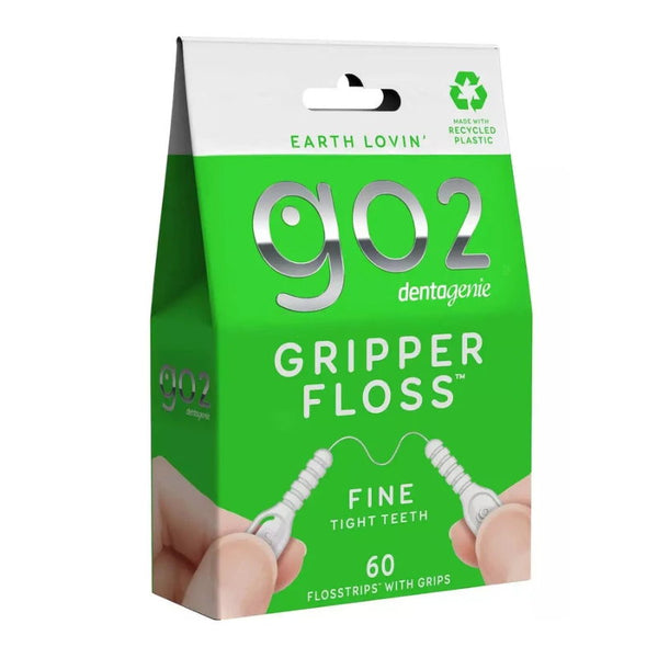 Go2 Dentagenie Gripper Dental Floss Fine - 60 Flosstrips with Grips