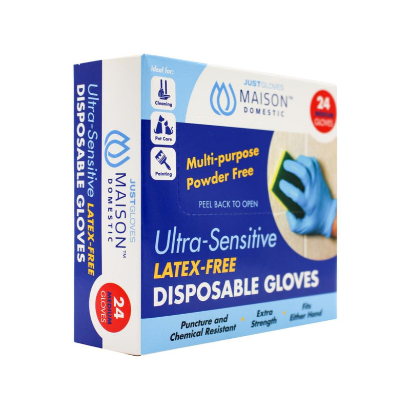 12x Just Gloves Ultra-Sensitive Latex Free Disposable Gloves  24 Medium Gloves