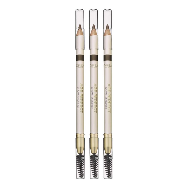 3x LOreal Age Perfect Brow Definition Pencil 02 Ash Blonde