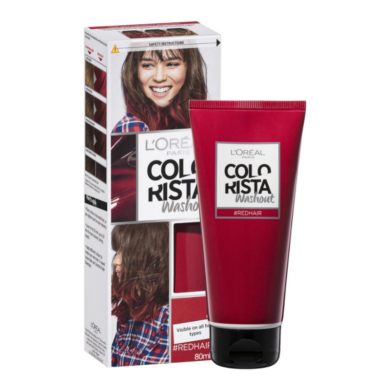LOreal Colorista Semi-Permanent Hair Colour Washout 80mL Red Hair Pastel