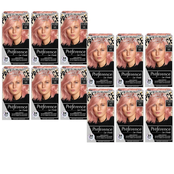 12x LOreal Paris Preference Vivids Permanent Hair Colour 9.213 Rose Gold - Pink