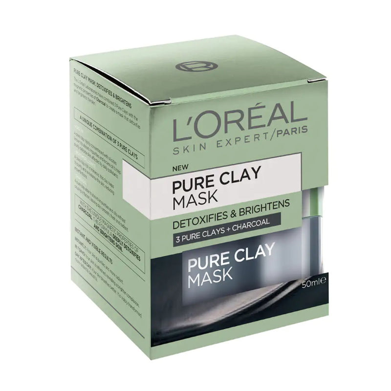 6x LOreal Pure Clay Detoxifying Charcoal Mask 50ml