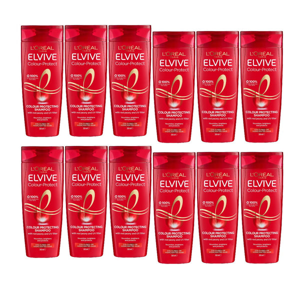 12x L'Oreal Paris Elvive Colour Protect Shampoo 300ml