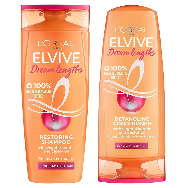 6pk L'Oreal Paris Elvive Dream Lengths Detangling Shampoo and Conditioner Set 300ml