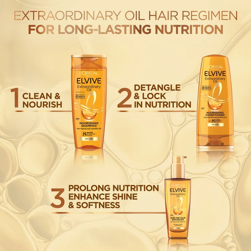 3x L'Oreal Paris Elvive Extraordinary Treatment Oil Extra Rich 100ml