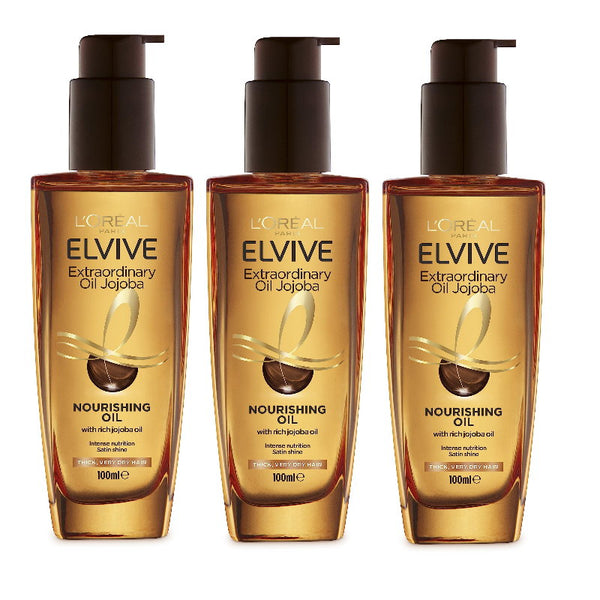 3x L'Oreal Paris Elvive Extraordinary Treatment Oil Extra Rich 100ml