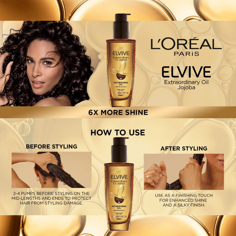3x L'Oreal Paris Elvive Extraordinary Treatment Oil Extra Rich 100ml
