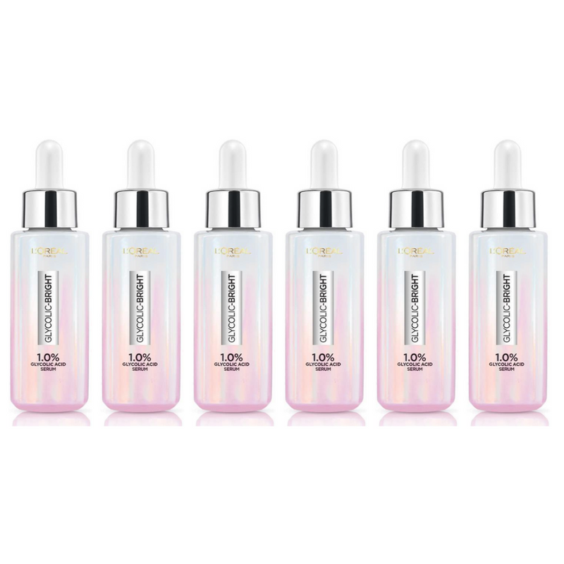 6x L'Oreal Glycolic Bright Instant Glowing Face Serum 15ml