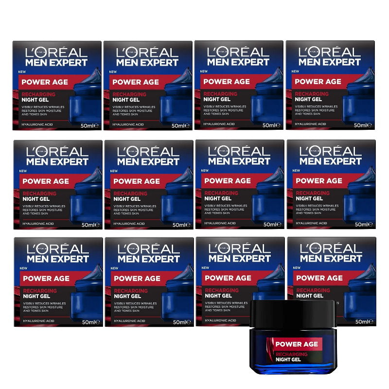 12x L'Oreal Paris Men Expert Power Age Recharging Night Gel 50ml