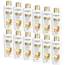 Multiple bottles of L'Oreal Age Perfect Cleansing Milk on a white background
