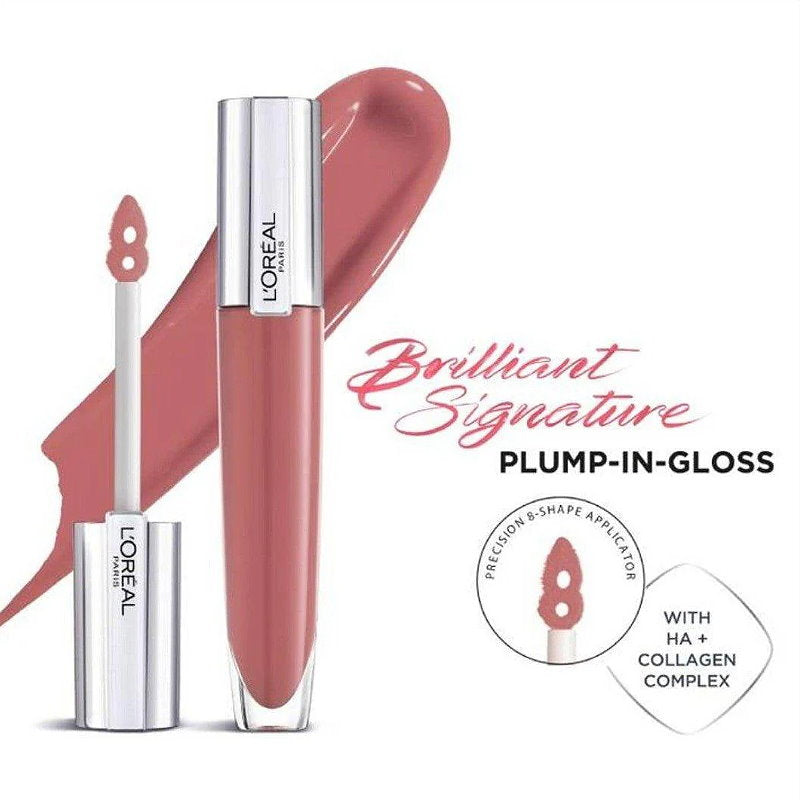 12x L'Oreal Paris Rouge Signature Plump Lip Gloss 7ml 412 I Heighten ...