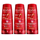 Three bottles of L'Oreal Elvive Colour Protect conditioner on a white background