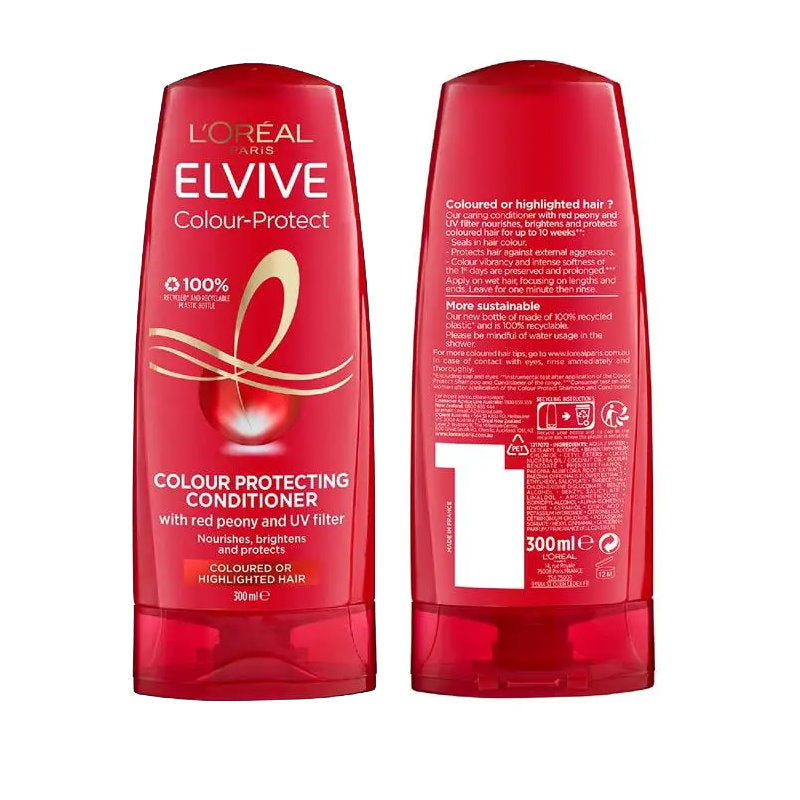 3x L'Oreal Paris Elvive Colour Protect Conditioner 300ml