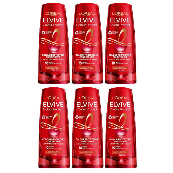 6x L'Oreal Paris Elvive Colour Protect Conditioner 300ml