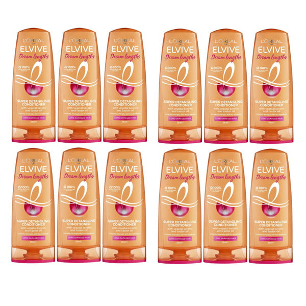12x L'Oreal Paris Elvive Dream Lengths Detangling Conditioner 300ml