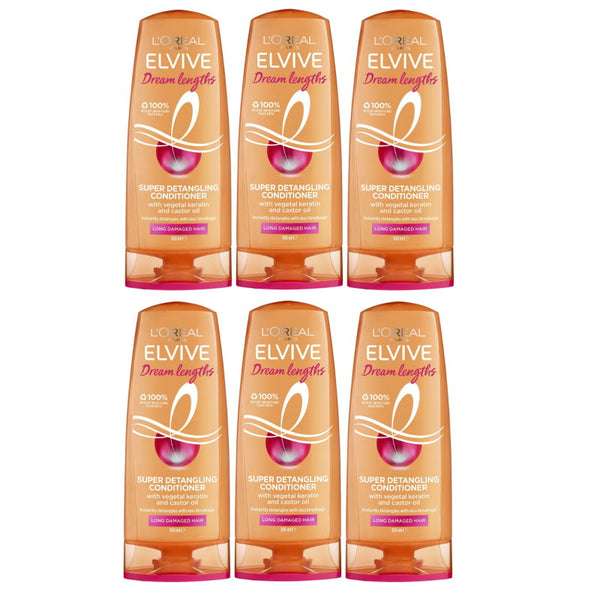 6x L'Oreal Paris Elvive Dream Lengths Detangling Conditioner 300ml