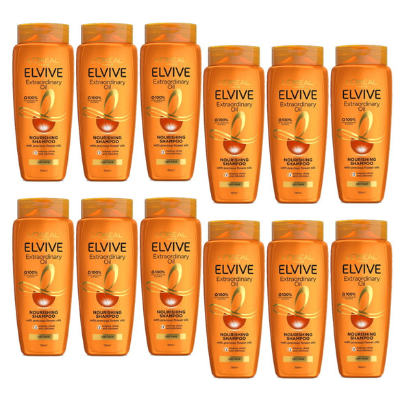 12x L'Oreal Paris Elvive Extraordinary Oil Nourishing Shampoo 700ml