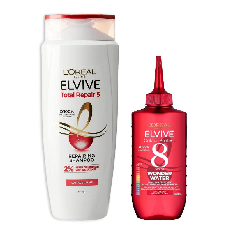 2pk L'Oreal Paris Elvive Total Repair 5 Shampoo 700mL + Wonder Treatment 200ml