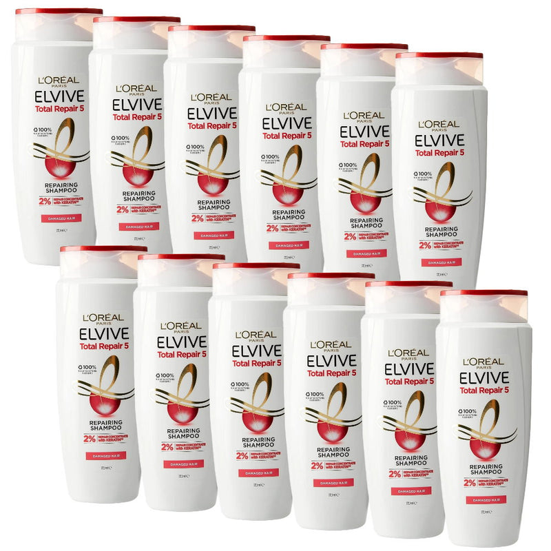 12x L'Oreal Paris Elvive Total Repair 5 Shampoo 700mL