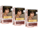 Three boxes of L'Oreal Paris Excellence Creme hair color on a white background