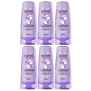 Six bottles of L'Oreal Elvive Hyaluron Plump conditioner on a white background