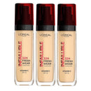 3x L'Oreal Paris Infallible 32H Liquid Foundation 30ml Shade 140 Cool Rose
