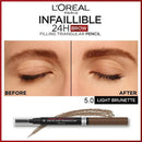 12x L'Oreal Paris Infallible Brows 48H Micro Tatouage Ink Pen 5.0 Light Brunette