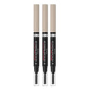 Three L'Oréal Paris Impartial Eye Pencil Trios in a light beige shade, shown vertically on a plain white background. 3x L'Oreal Infallible Brows Filling Triangular Pencil 8.0 Light Cool Blonde - Makeup Brisbane