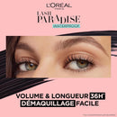 L'Oreal Lash Paradise Waterproof mascara ad with close-up of eyes and text on pink background - Discover why The Makeup Warehouse Group is the capital of cosmetics in Sydney Australia. 
