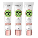 3x L'Oreal Paris Magic CC Cream Anti-Redness 30ml