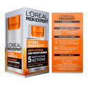 6x L'Oreal Paris Men Expert Hydra Energetic 24hr Anti Fatigue Moisturiser 50ml