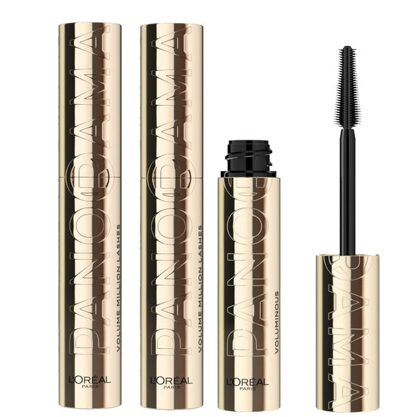 3x L'Oreal Paris Panorama Volume Million Lashes Mascara 9.9ml Black