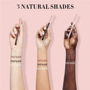  L'Oreal Paris Paradise Le Khol Eyeliner 102 Espresso - Three hands holding Paradise eyeshadow pencils against a soft pink background, with the text '3 NATURAL SHADES' at the top. The pencils are shown in light brown, tan, and deep brown shades, with the brand name 'PARADISE' visible on the arms.