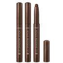 Three L'Oreal Le Shadow Stick with one open on a white background L'Oreal Paris Paradise Le Shadow Stick 240 Brown Abyss