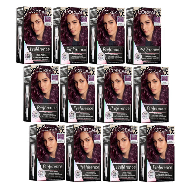 12x L'Oreal Paris Preference Vivids Permanent Hair Colour 4.261 Dark Purple