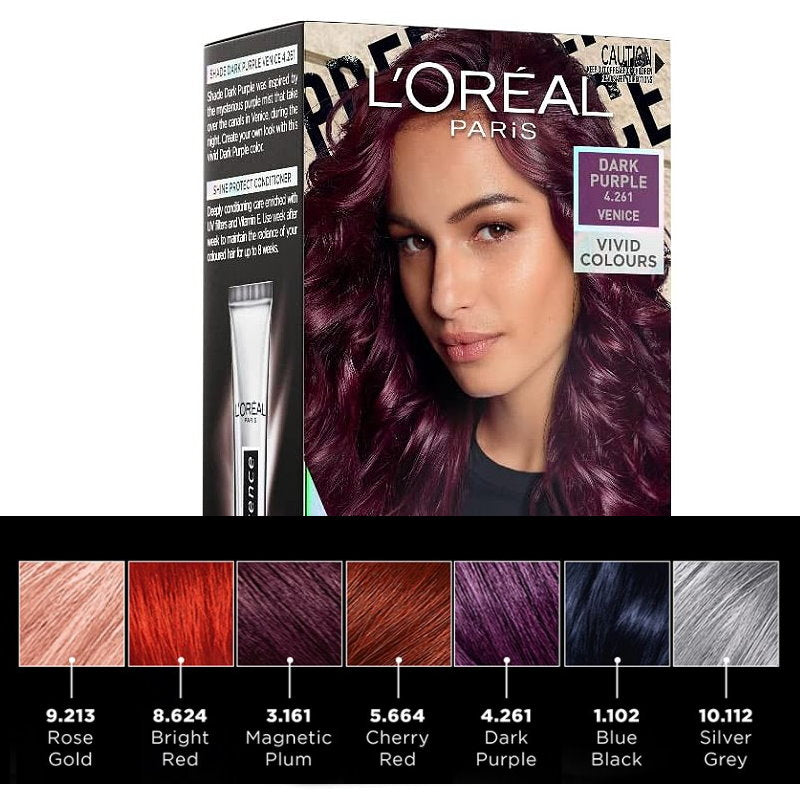 12x L'Oreal Paris Preference Vivids Permanent Hair Colour 4.261 Dark Purple