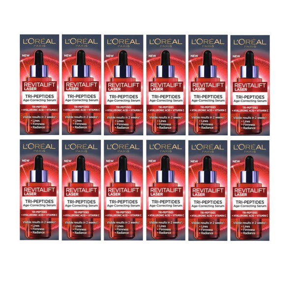 12x L'Oreal Paris Revitalift Tri-Peptides Laser Serum 50ml