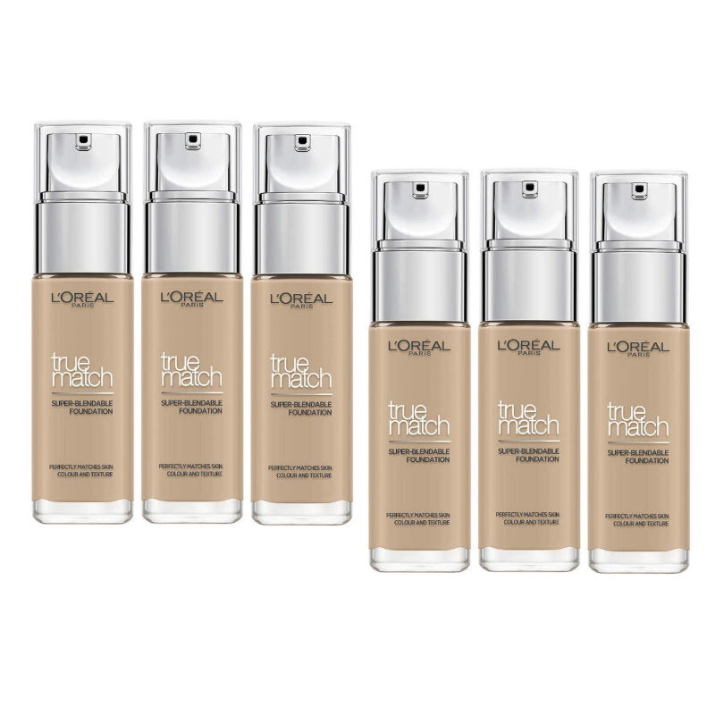 6x L'Oreal Paris True Match Liquid Foundation 2.N Neutral Undertone