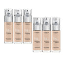 6x L'Oreal Paris True Match Liquid Foundation 2.R/2.C Cool Rose