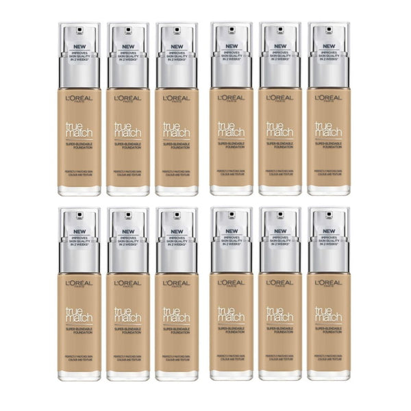 12x L'Oreal Paris True Match Liquid Foundation 3.D/3.W Warm Undertone