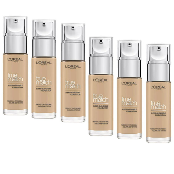 6x L'Oreal Paris True Match Liquid Foundation 3.N Neutral Undertone
