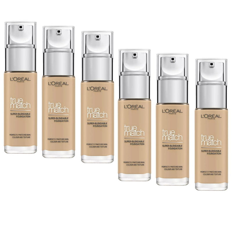 6x L'Oreal Paris True Match Liquid Foundation 3.N Neutral Undertone