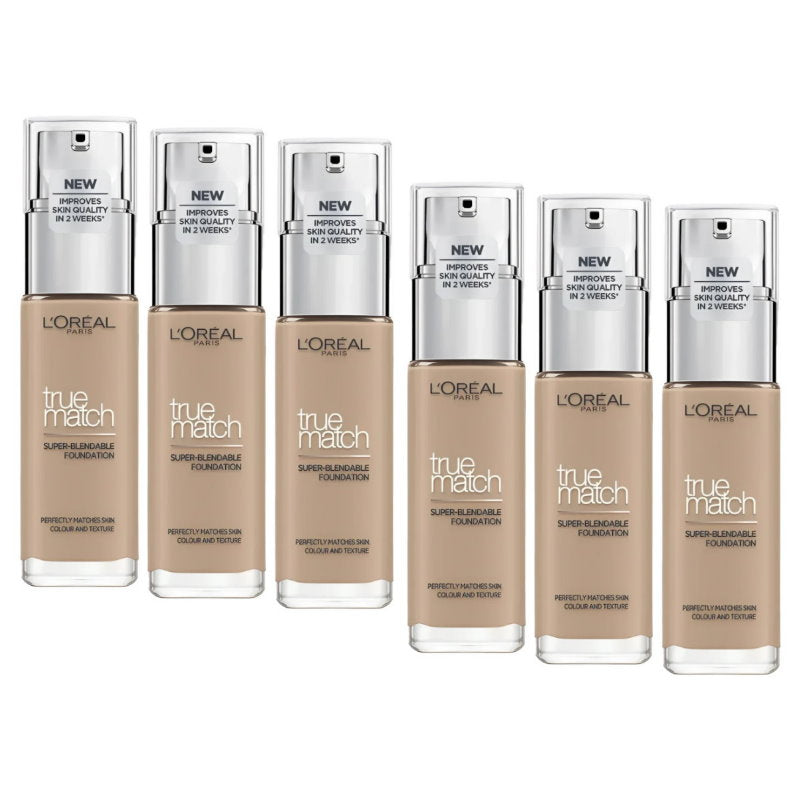 6x L'Oreal Paris True Match Liquid Foundation 4.N Neutral Undertone