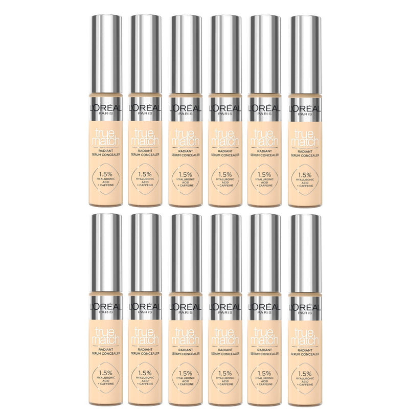 12x L'Oreal Paris True Match Radiant Serum Concealer 11ml 4N Light Medium